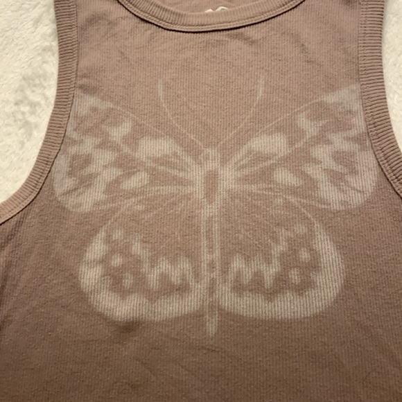 Hollister Size Small Faded Butterfly Ribbed Tank - Picture 2 of 3